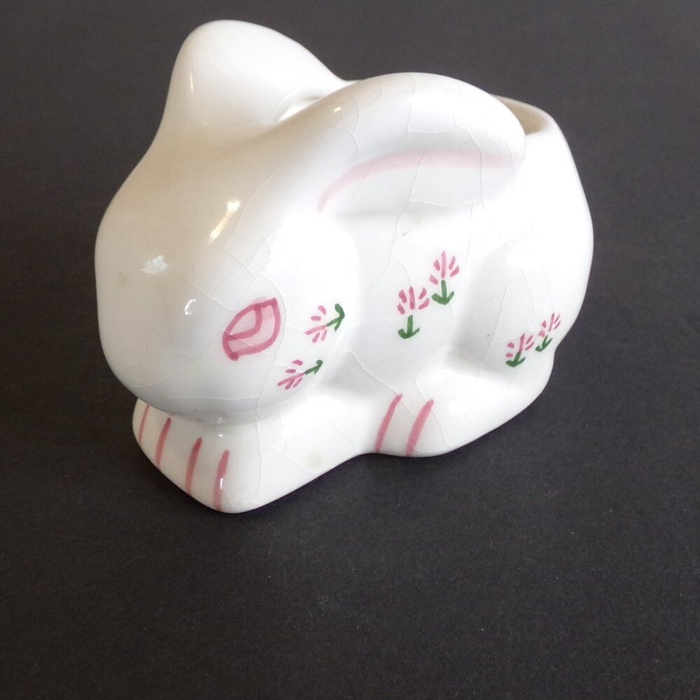 Bunny Rabbit Ceramic Planter Holder Container Spain White - Picture 5 of 10